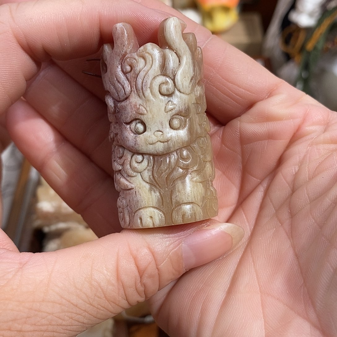 鹿骨把件3号白泽不退换