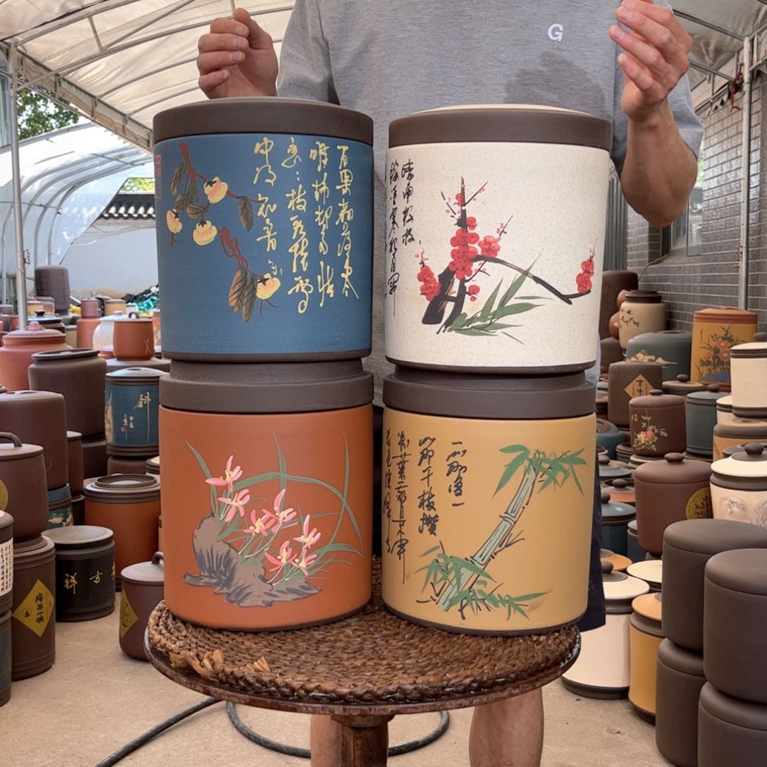 紫砂茶叶罐春夏秋冬