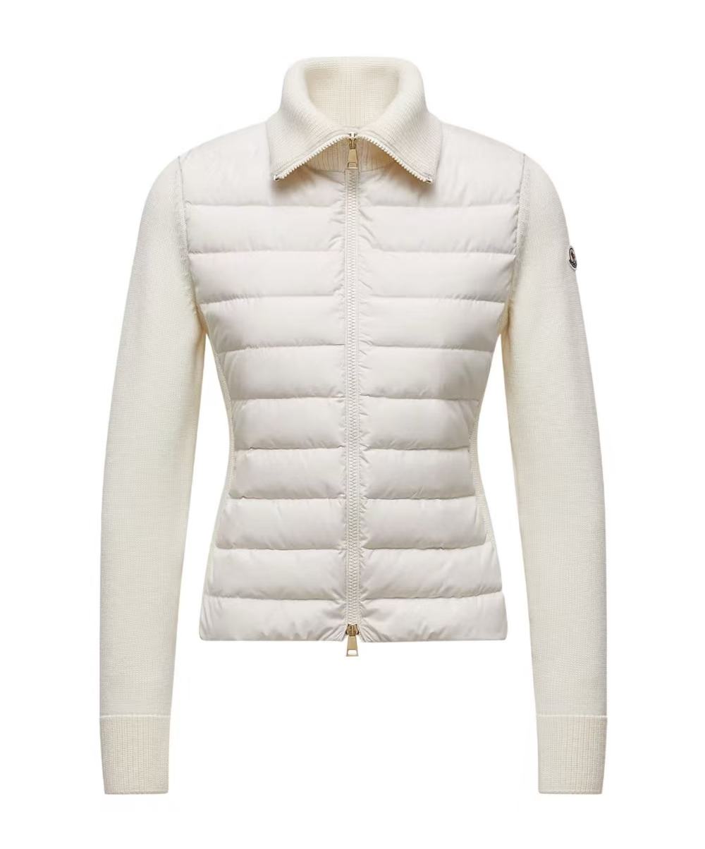未使用 MONCLER 徽标羊毛拼接羽绒服