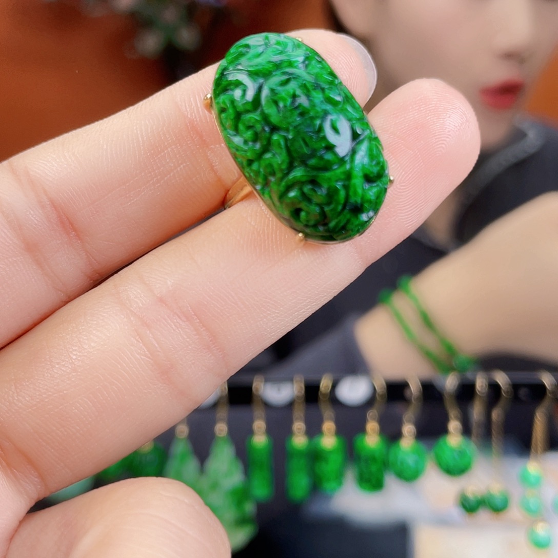 翡翠银S925镶嵌耳饰