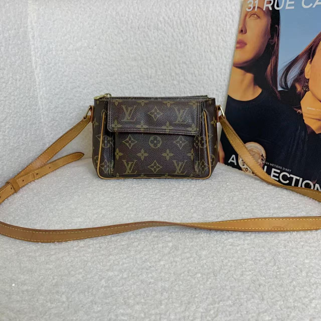95新 LouisVuitton/路易威登 壹臻/中古老花mini骆驼包 42938148