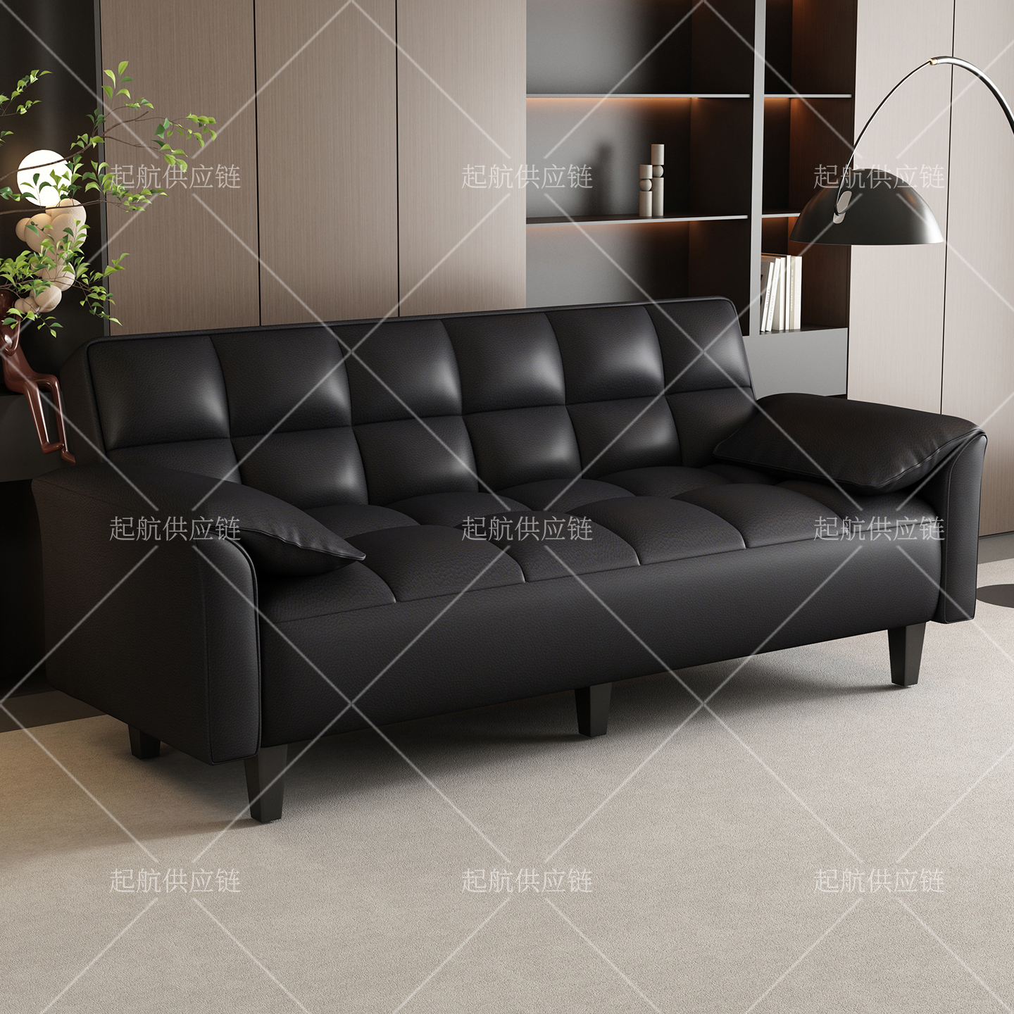 轻奢小户型多功能沙发劳伦斯客厅双人三人沙发猫抓皮出租房小沙发