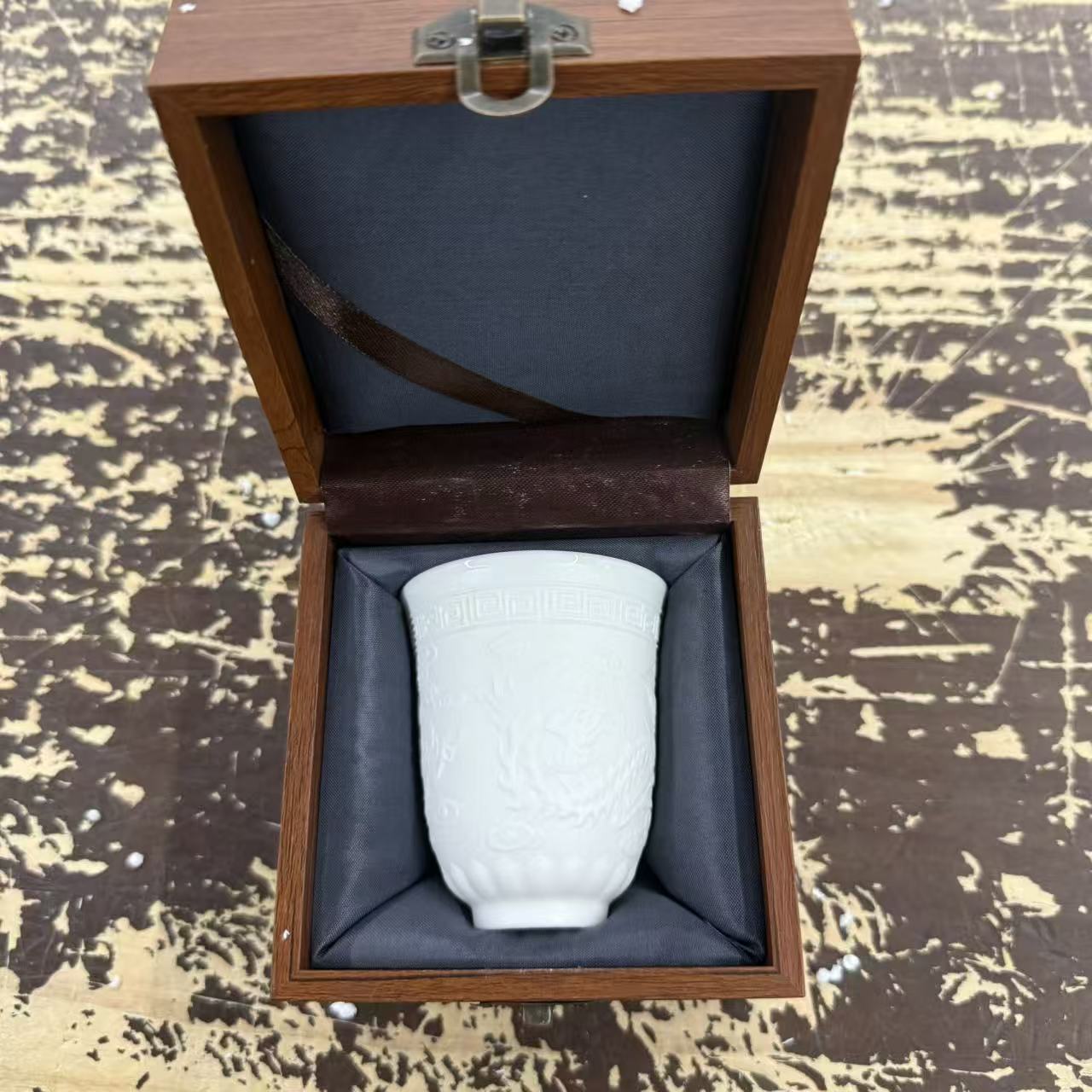 【闪购商品】浮雕龙凤影雕主人杯品茗杯（无礼盒）@@@@@@@@@@1