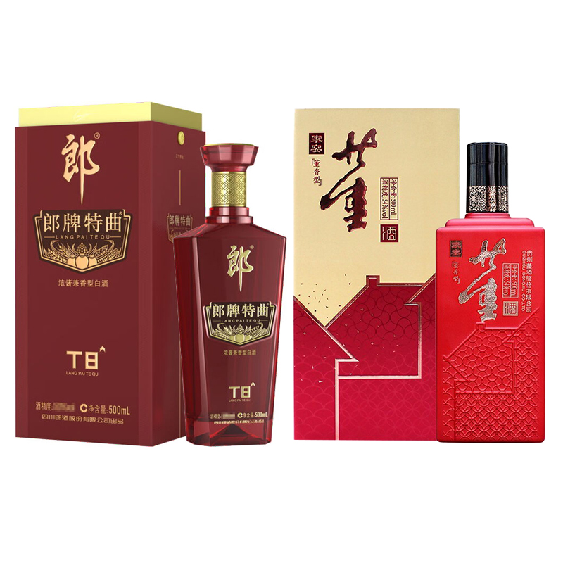50度500ml郎牌特曲T8+54度500ml董酒家宴