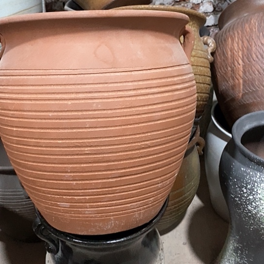 紫砂花盆口28高度30红陶