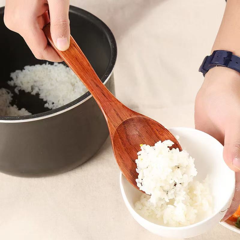 实木饭勺木电饭煲盛饭勺木头勺子饭瓢食堂打饭勺子木头饭勺