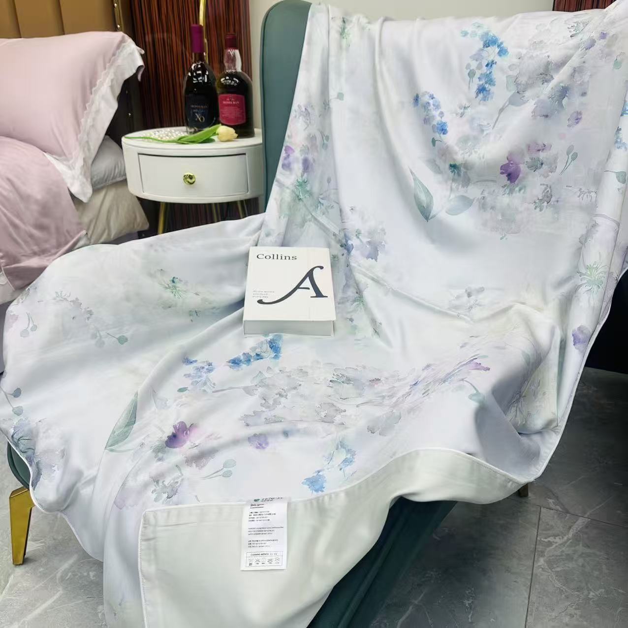 《LS天丝盖毯》天丝柔软印花便携盖毯