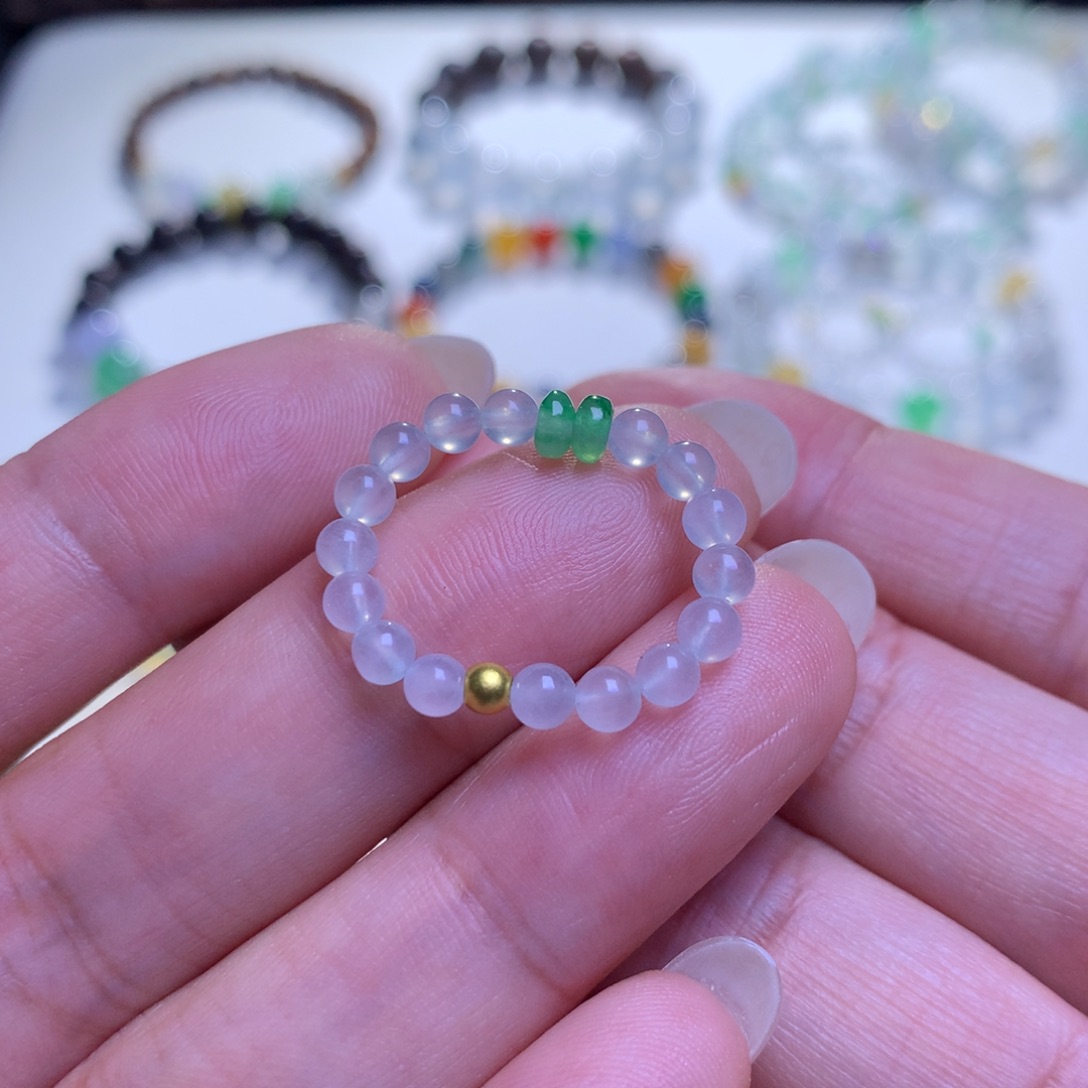 未镶嵌手链翡翠翡翠冰珠子戒指