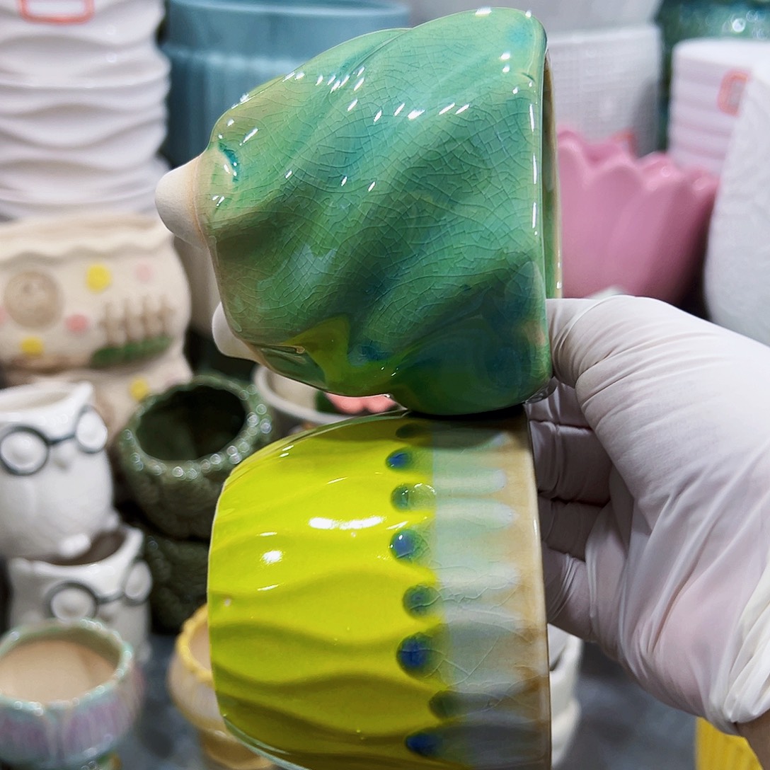 有孔外贸尾单陶瓷花盆凑单10米包邮