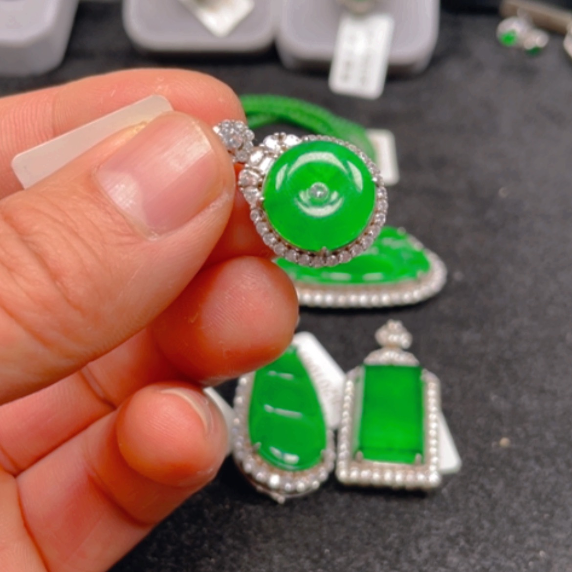 【闪购商品】翡翠颈饰银S925镶嵌吊坠