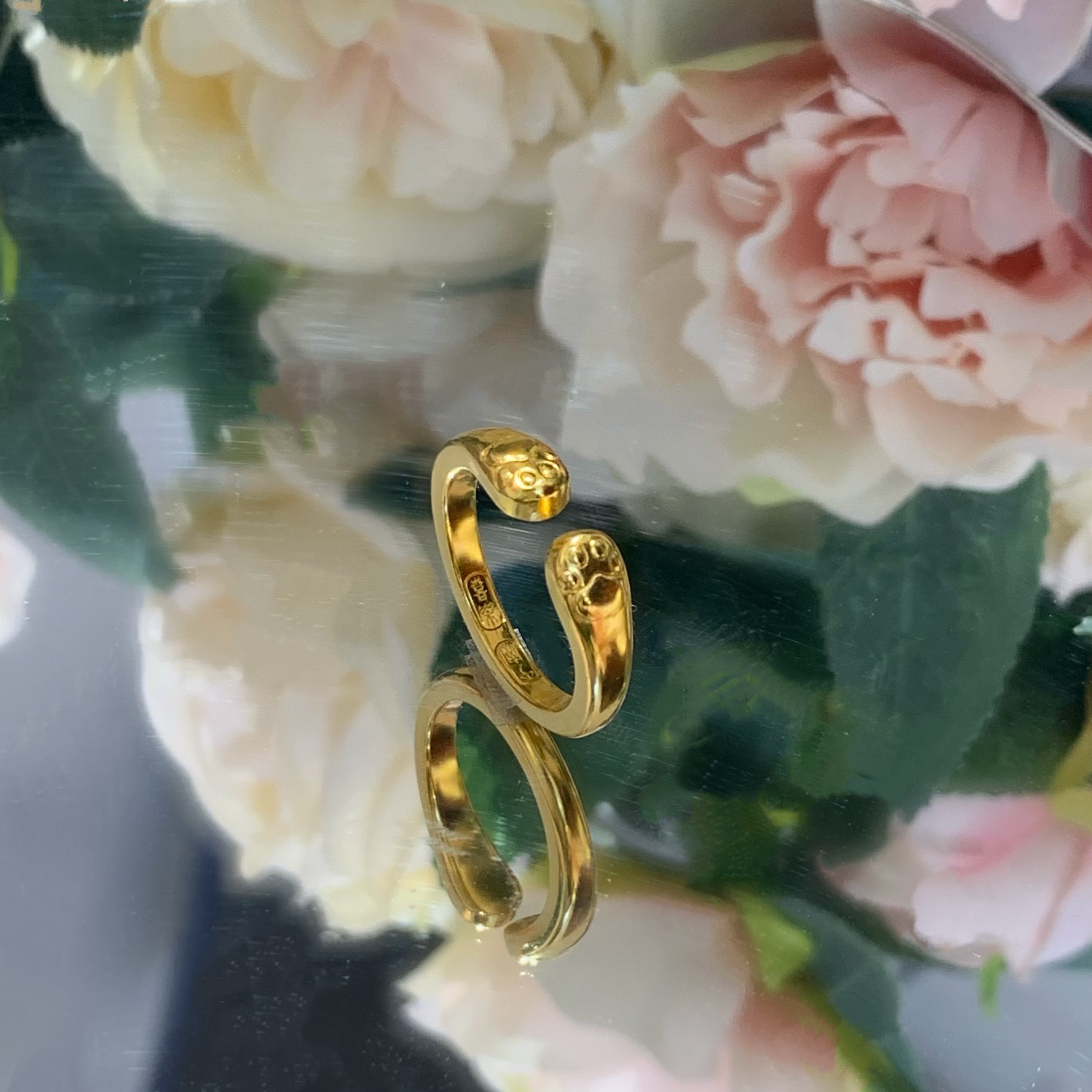 足银戒指 足银猫爪戒指