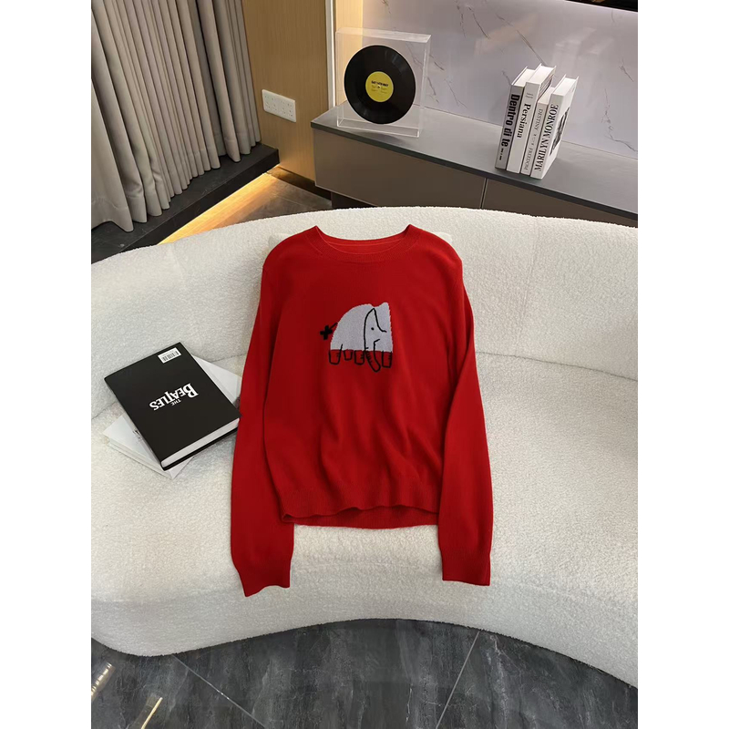 秋冬卡通套头衫圆领厚款毛衣保暖针织衫GK-803