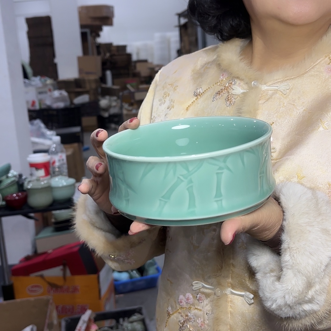 龙泉云间青瓷小米茶器