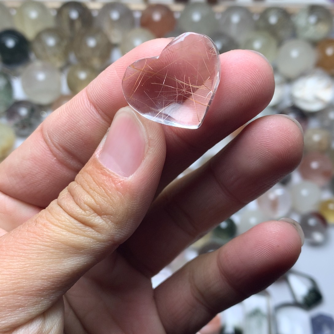 水晶珠宝半成品未镶嵌发晶吊坠
