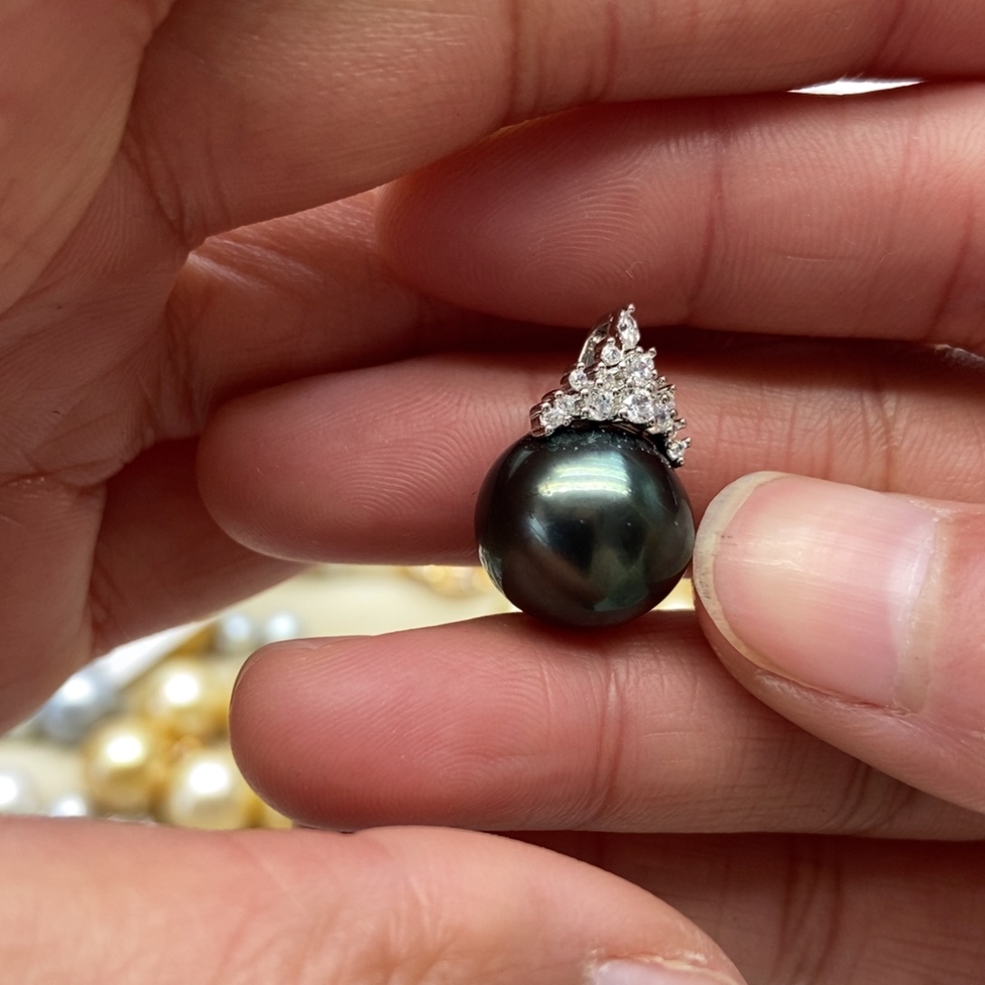 海水珍珠吊坠(不含链)银S925镶嵌