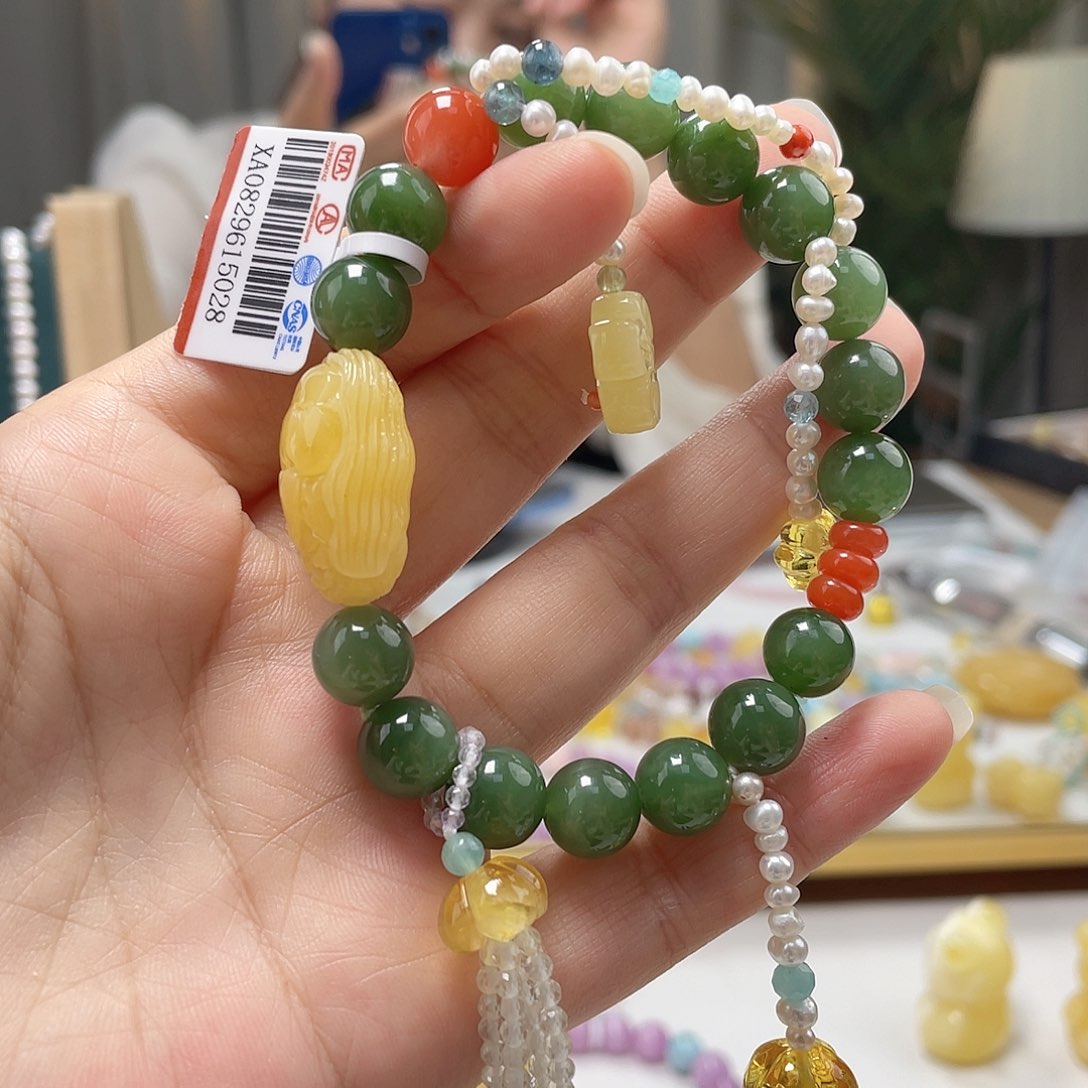 未镶嵌蜜蜡裸石蜜蜡手链