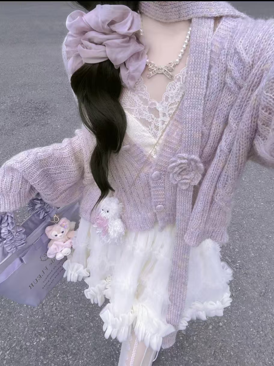 E301-400冬季新款浪漫甜美可爱开衫毛衣（不是主图以直播间为准）