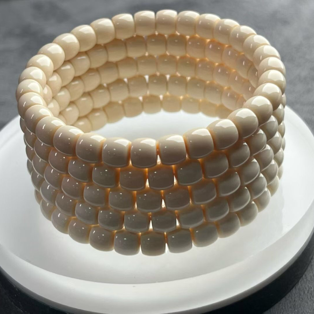 东升猛犸牙精工6/7直切手串猛犸牙心料