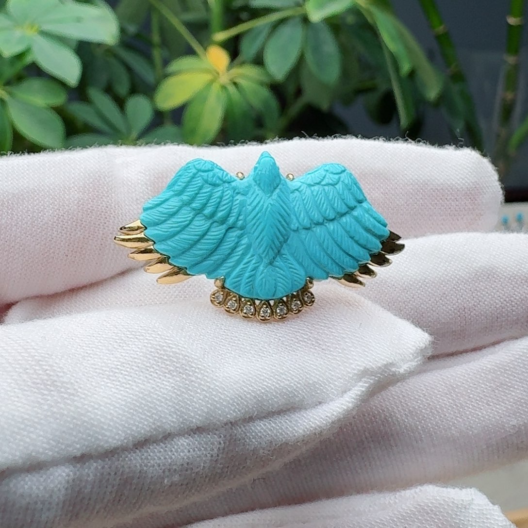 绿松石18K金镶嵌戒指戒指