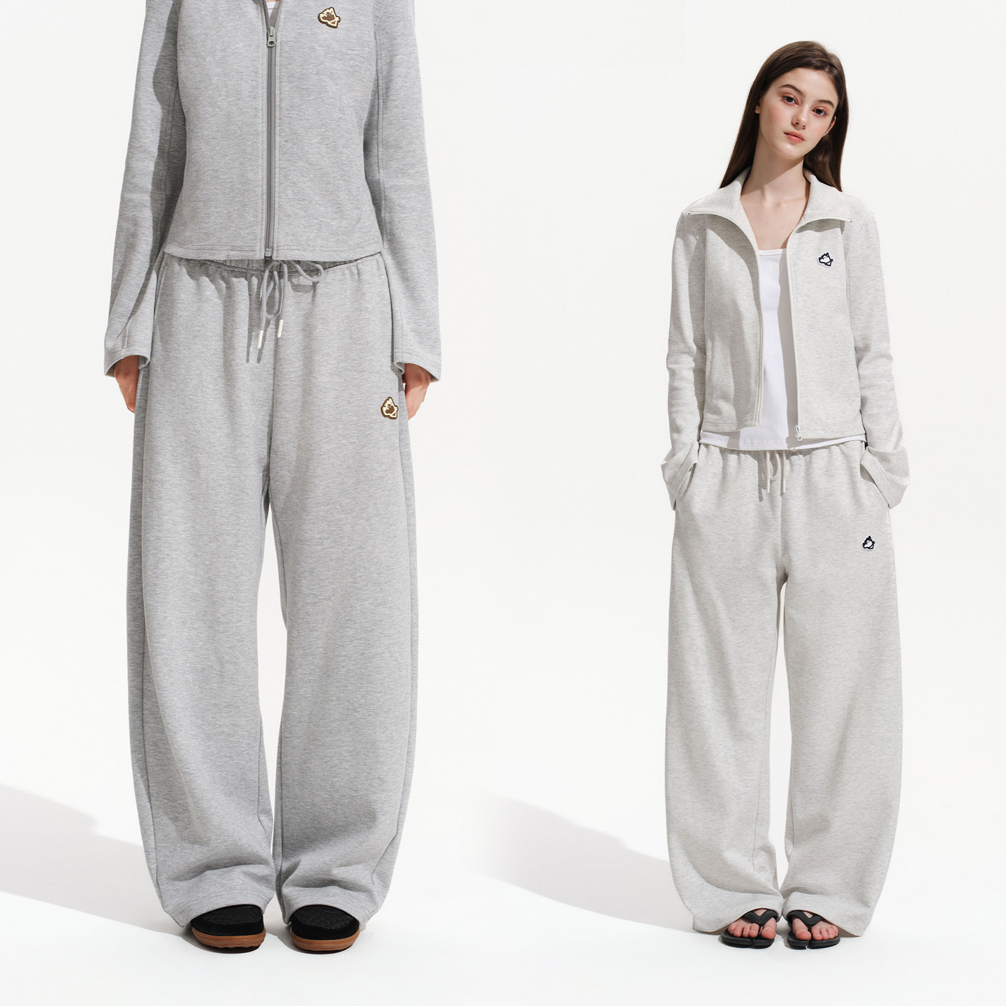 PSO Brand 女装双面针织空气层针织卫衣长裤慵懒休闲裤TKK022-1