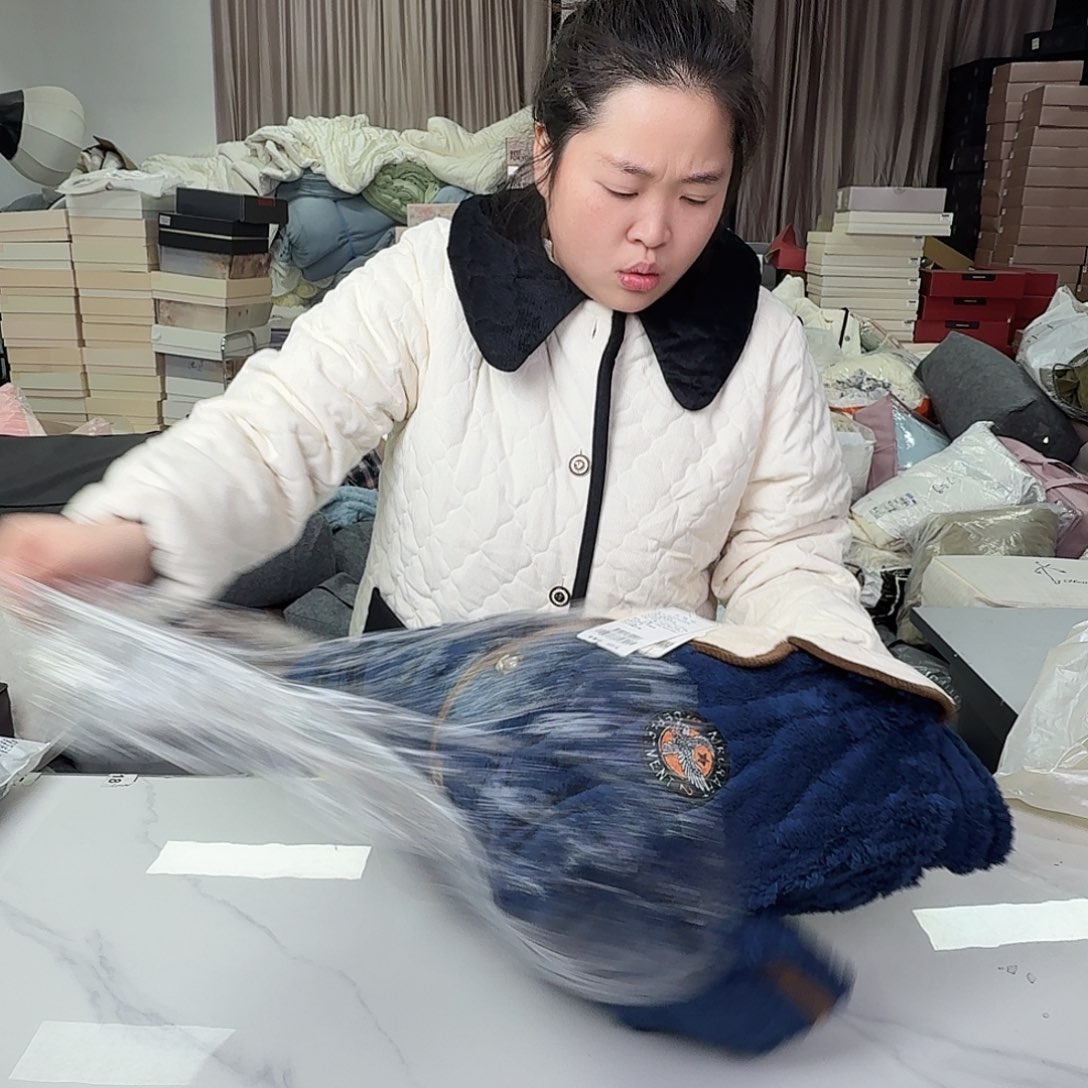 棉睡衣一套蓝色XL598