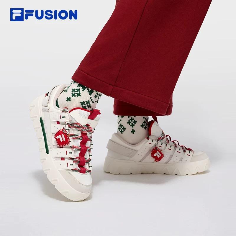 Fila/斐乐PISA圣诞潮牌比萨鞋情侣板鞋新款女休闲鞋男T12W612934F