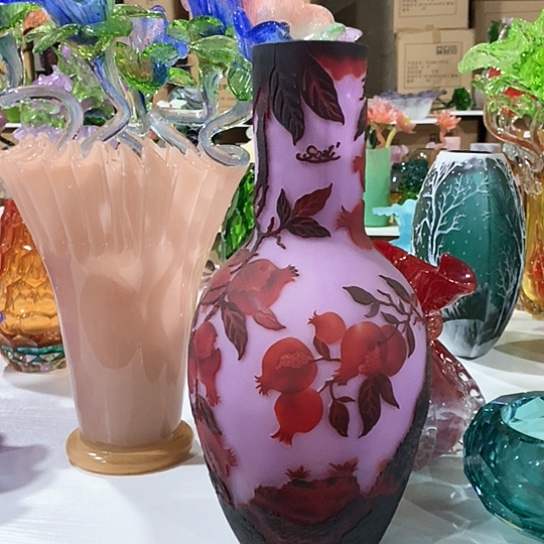 琉璃飝*花瓶高37厘米口径8厘米