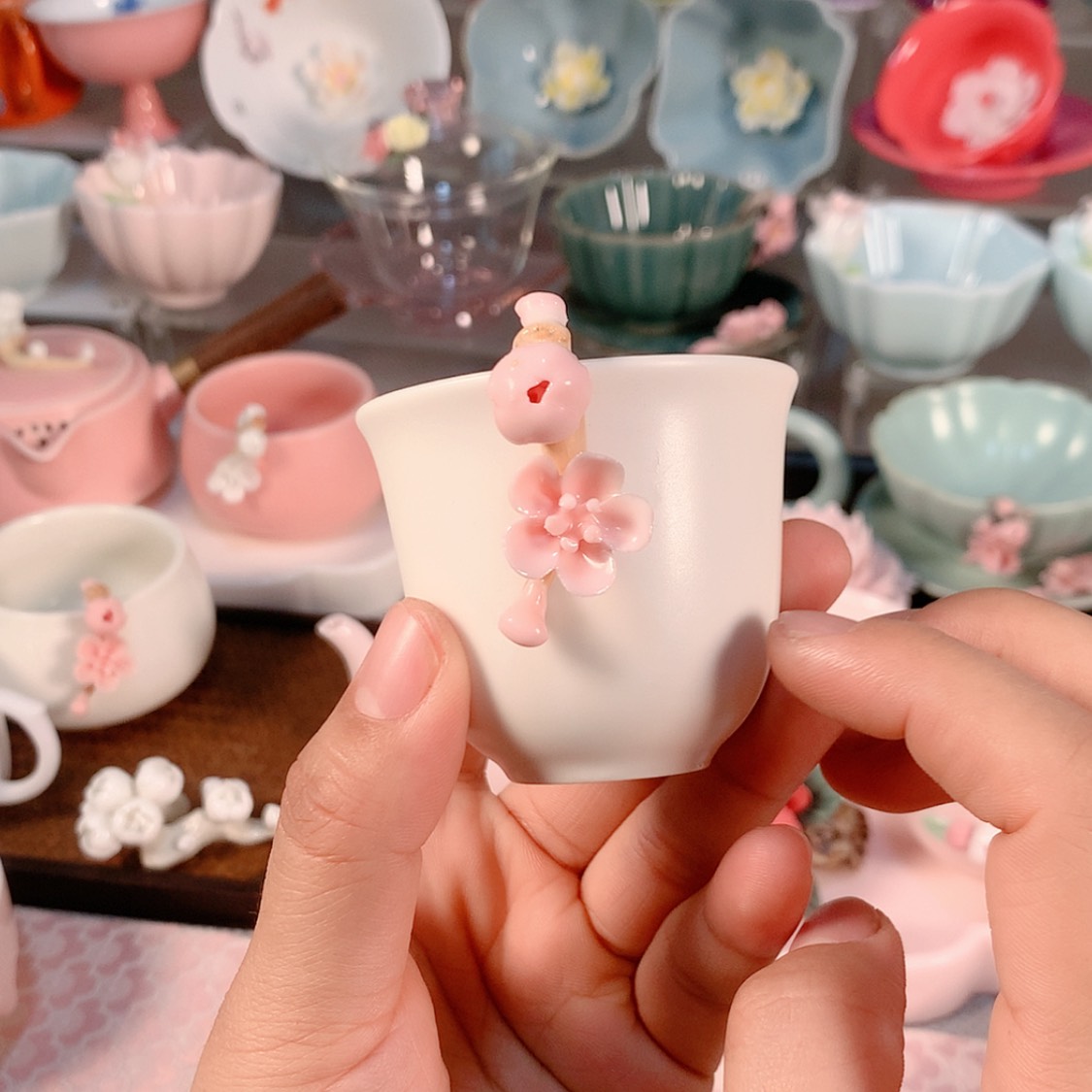 【闪购商品】瓷片陶瓷手工花茶具直播价