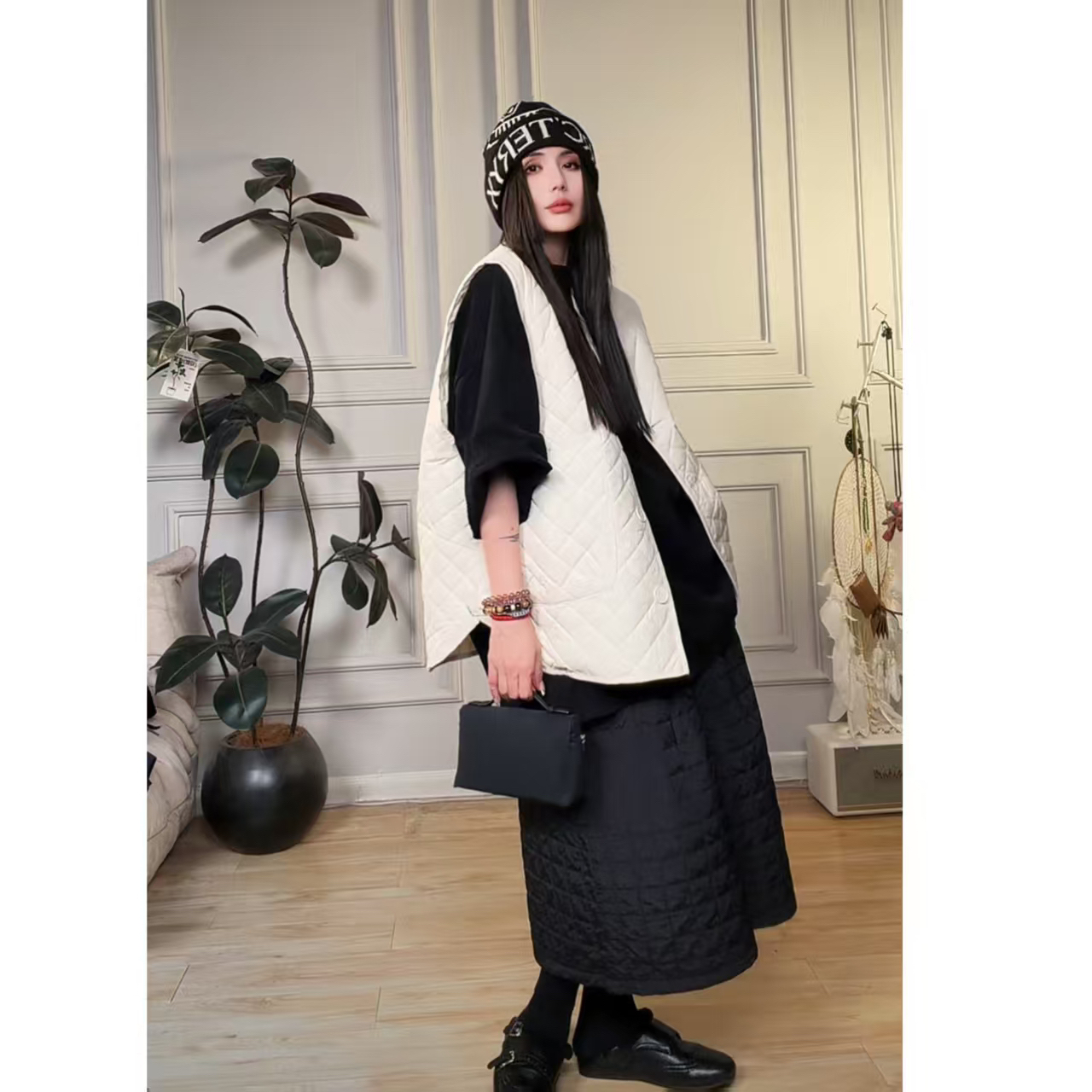 【欧洲站】廓形菱格加棉马甲