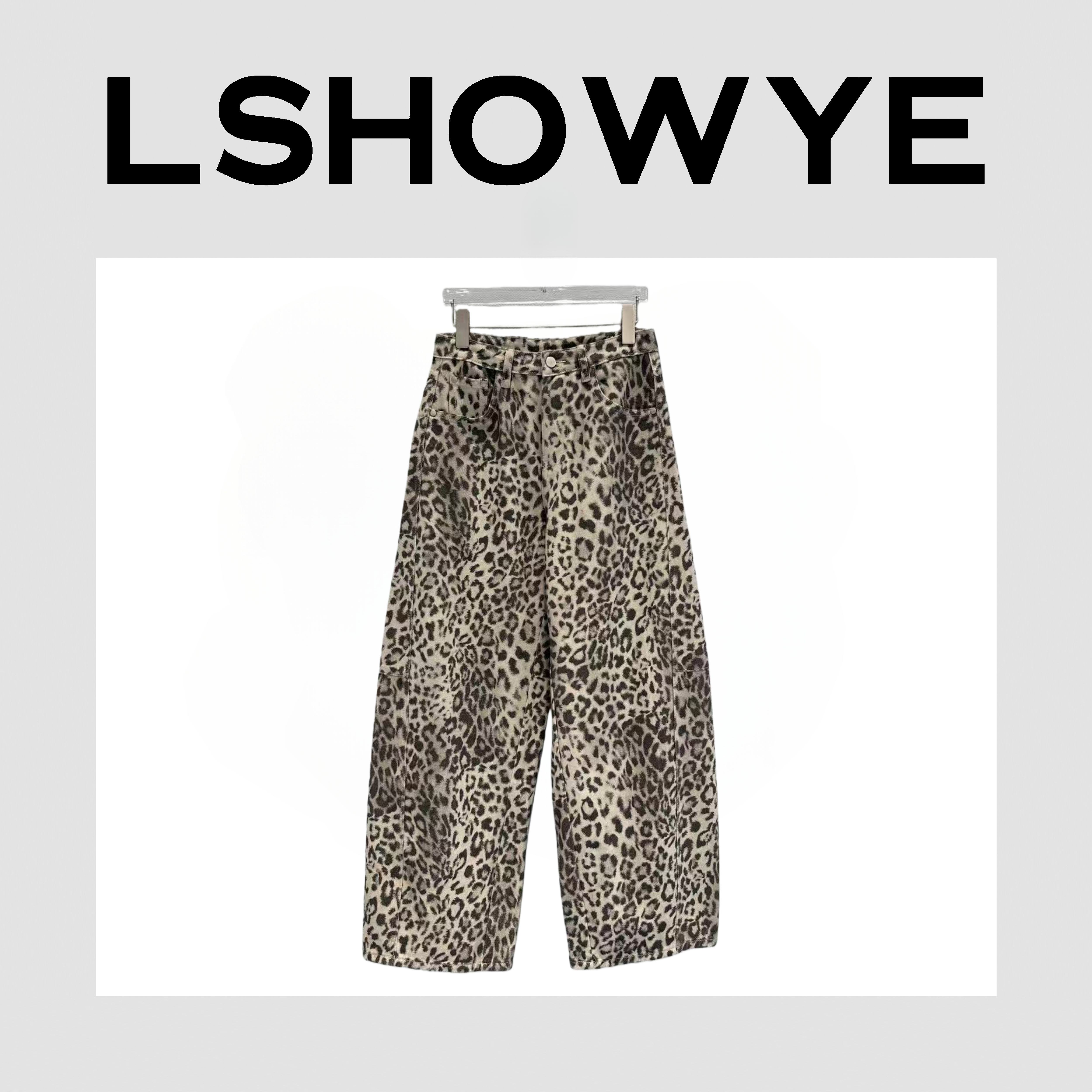 LSHOWYE｜复古豹纹牛仔裤m6161