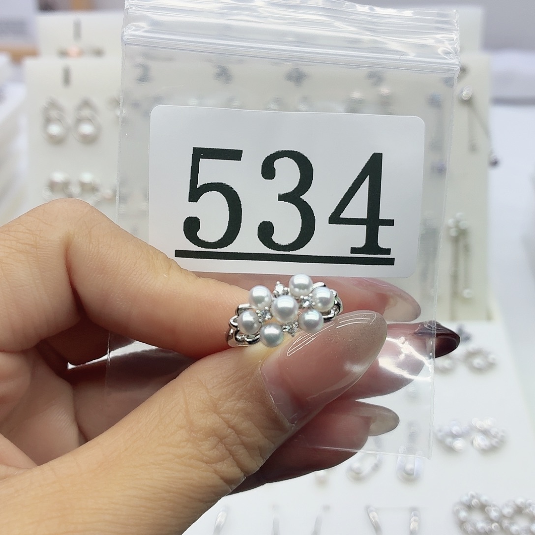 小***烧银S925镶嵌淡水珍珠珠宝奇石534拍2发1