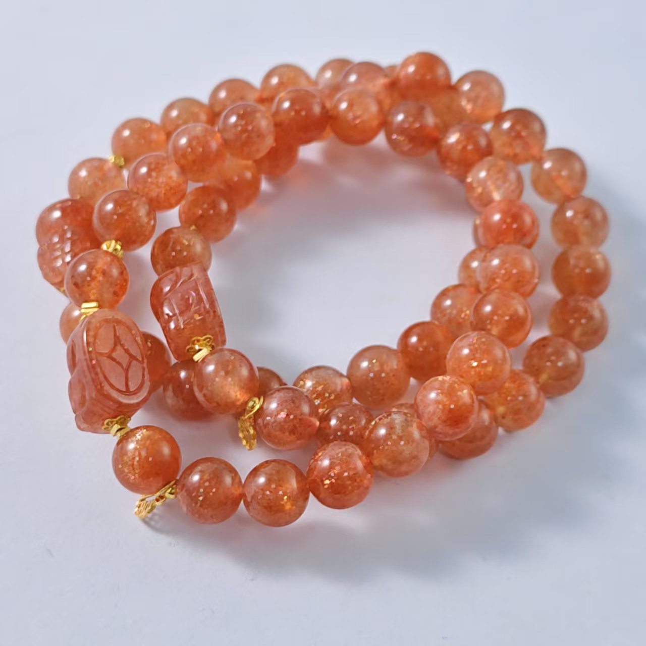 【书记甄选】天然原创金太阳单圈手链 多样式发一 约8mm 7285JS