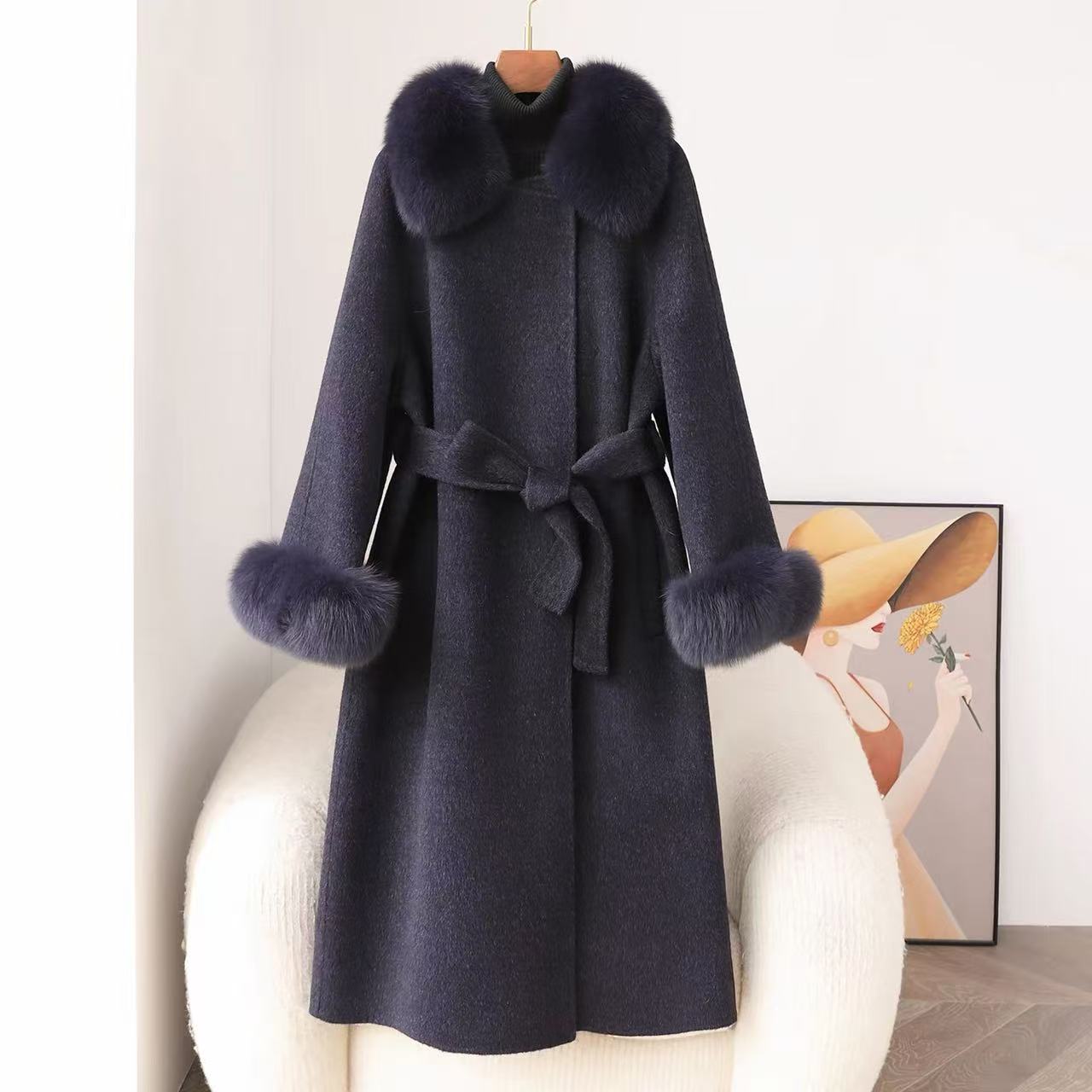 双面呢高端大衣女2025年秋冬新款气质显瘦中长款毛呢外套S8110310