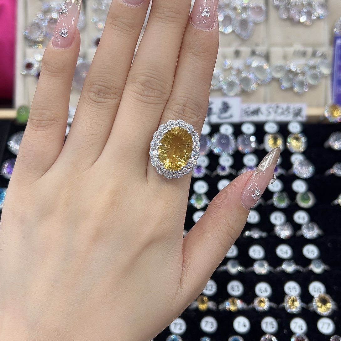 小***兒戒指银S925镶嵌萤石