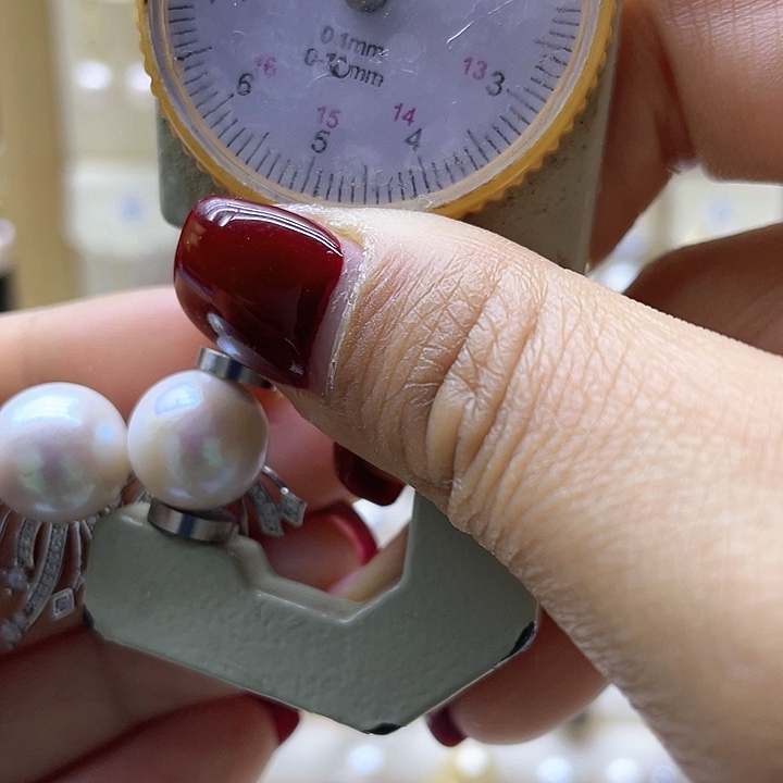 淡水珍珠耳饰银S925镶嵌