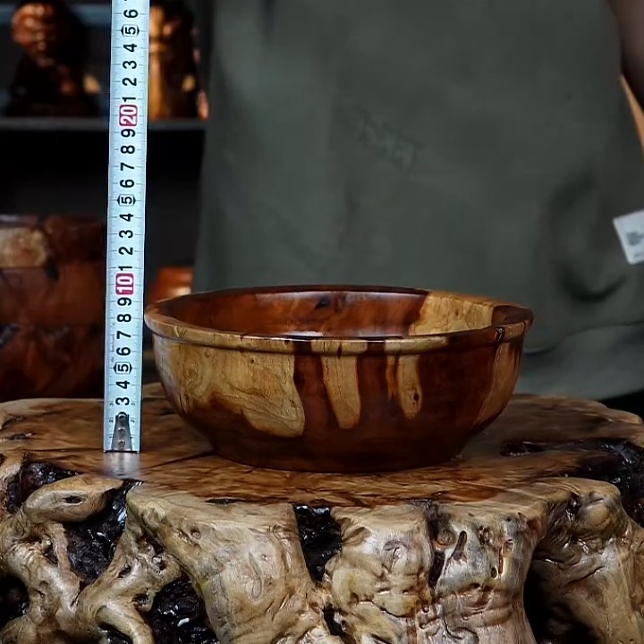 【缘森木作】百年鸡心枣木家用果盘/碗（直径23)