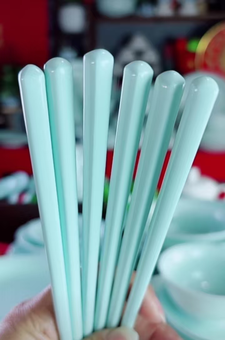 影青高温陶瓷防滑筷子10双
