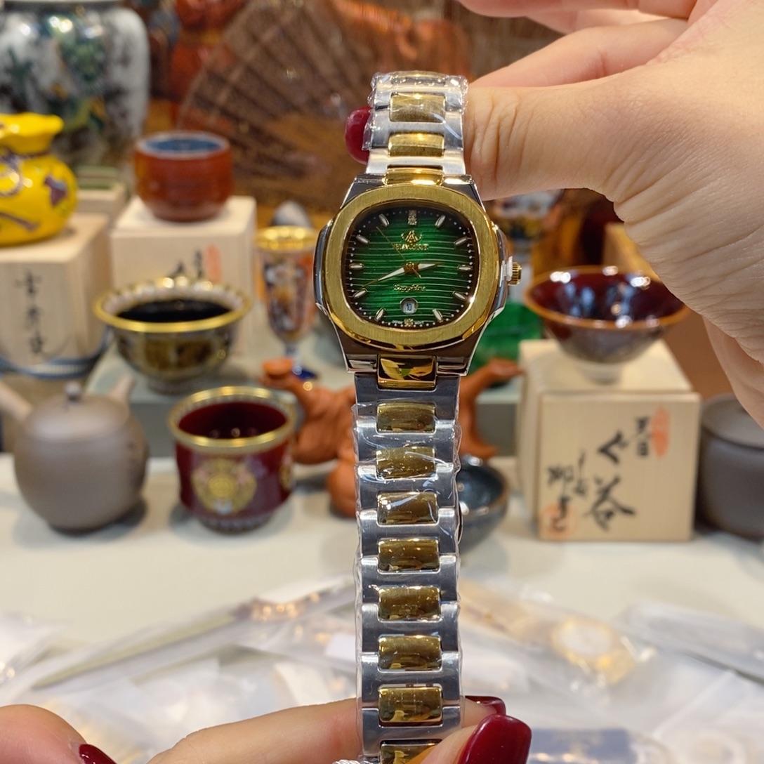 精钢小牛皮（革）精钢石英机芯