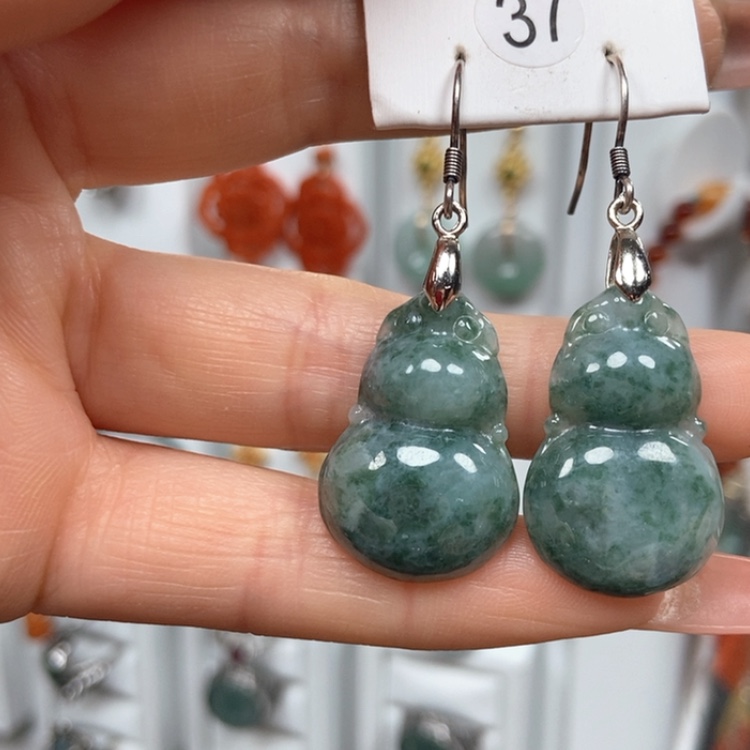 【闪购商品】翡翠耳饰银S925镶嵌耳饰