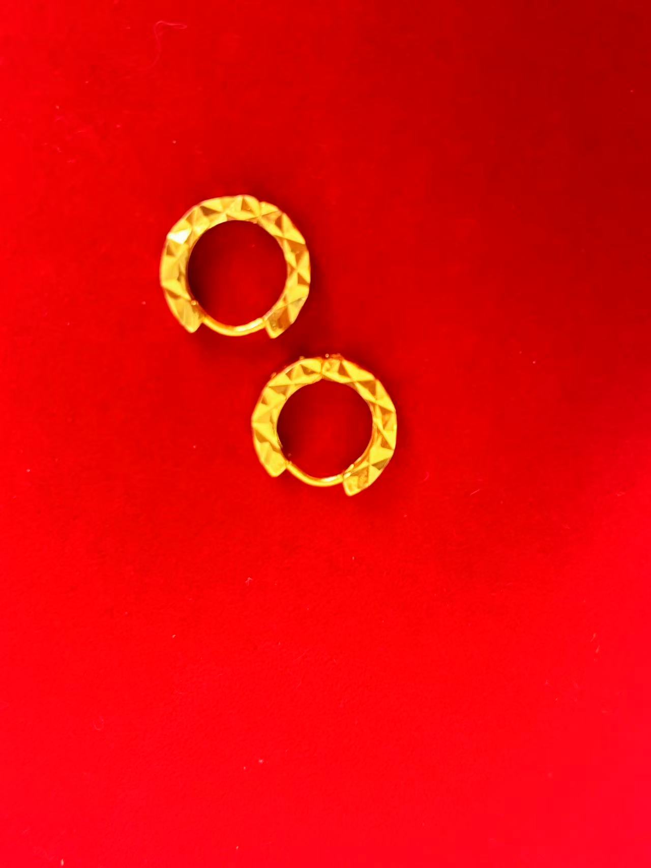 925银耳饰 【026】S925银镀金古法金圆形小球耳扣简约气质百搭