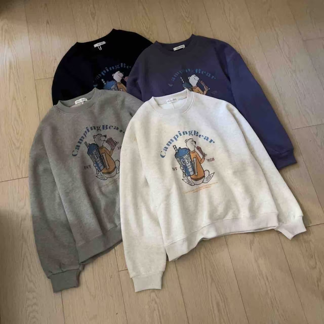 周周 饮料熊加绒卫衣