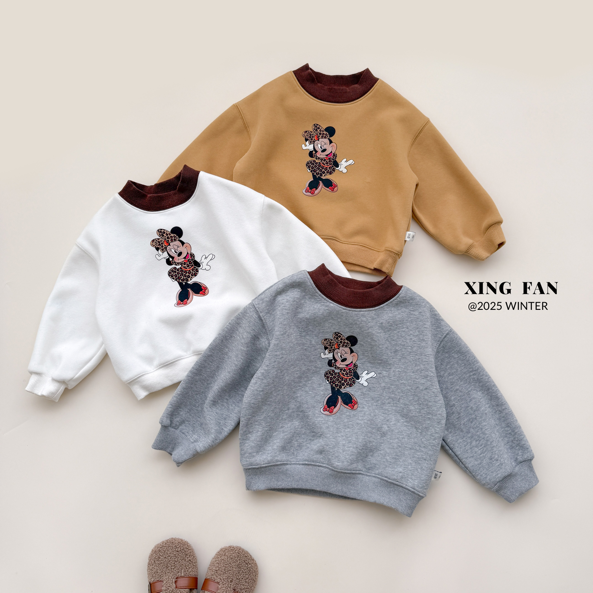 【现货】星范童装2025年冬装新款女童加厚加绒卡通卫衣254-XF-54070