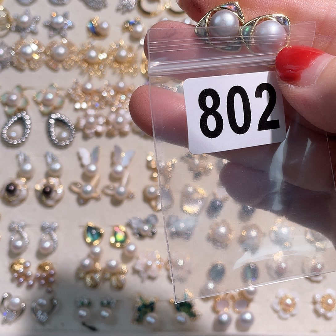 淡水珍珠耳饰合金大**去