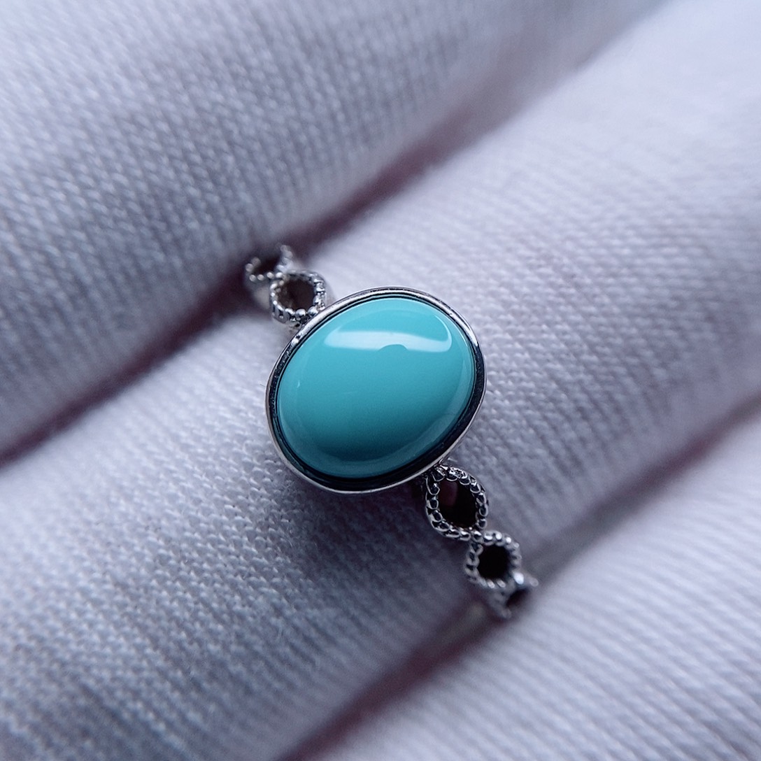 绿松石戒指银S925镶嵌