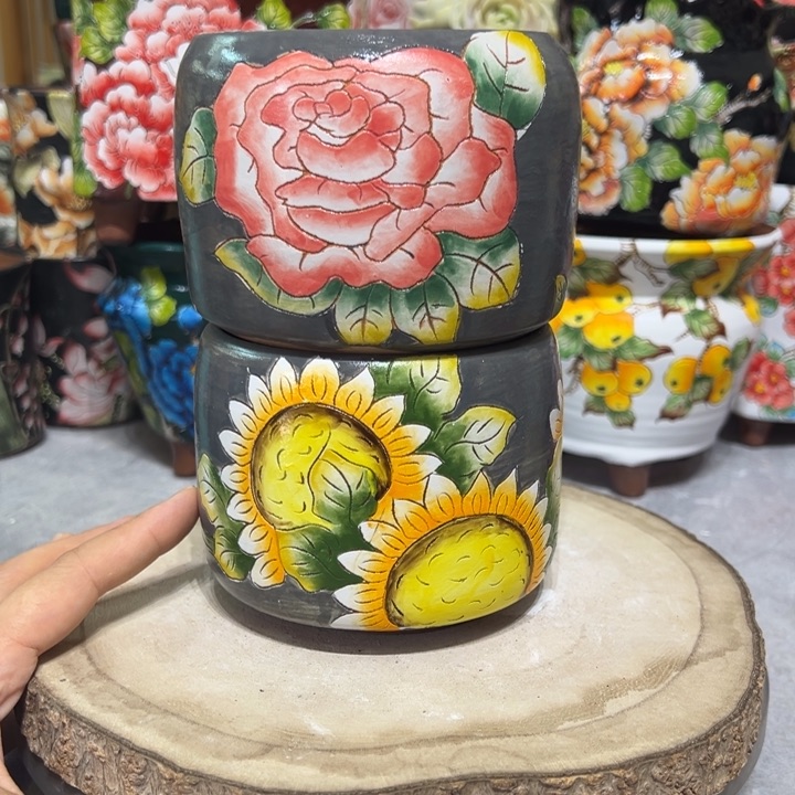 景德镇红陶精品手绘陶瓷