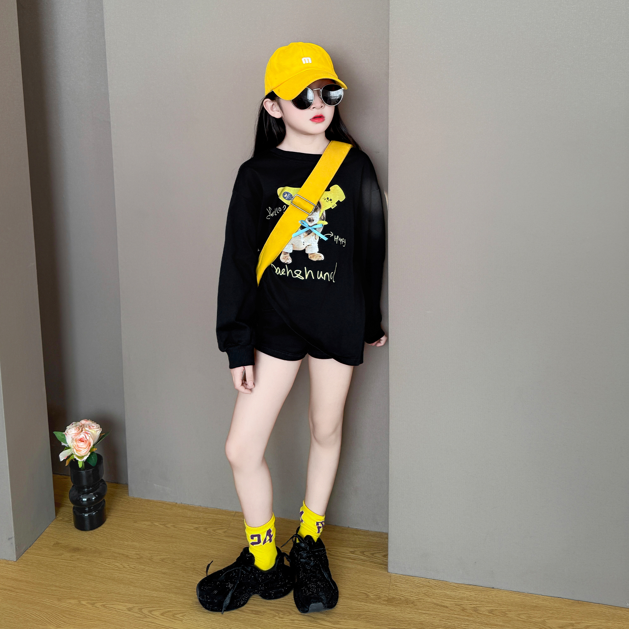 女童卫衣2025秋装新款洋气中大童春秋网红卡通印花休闲宽松上衣潮