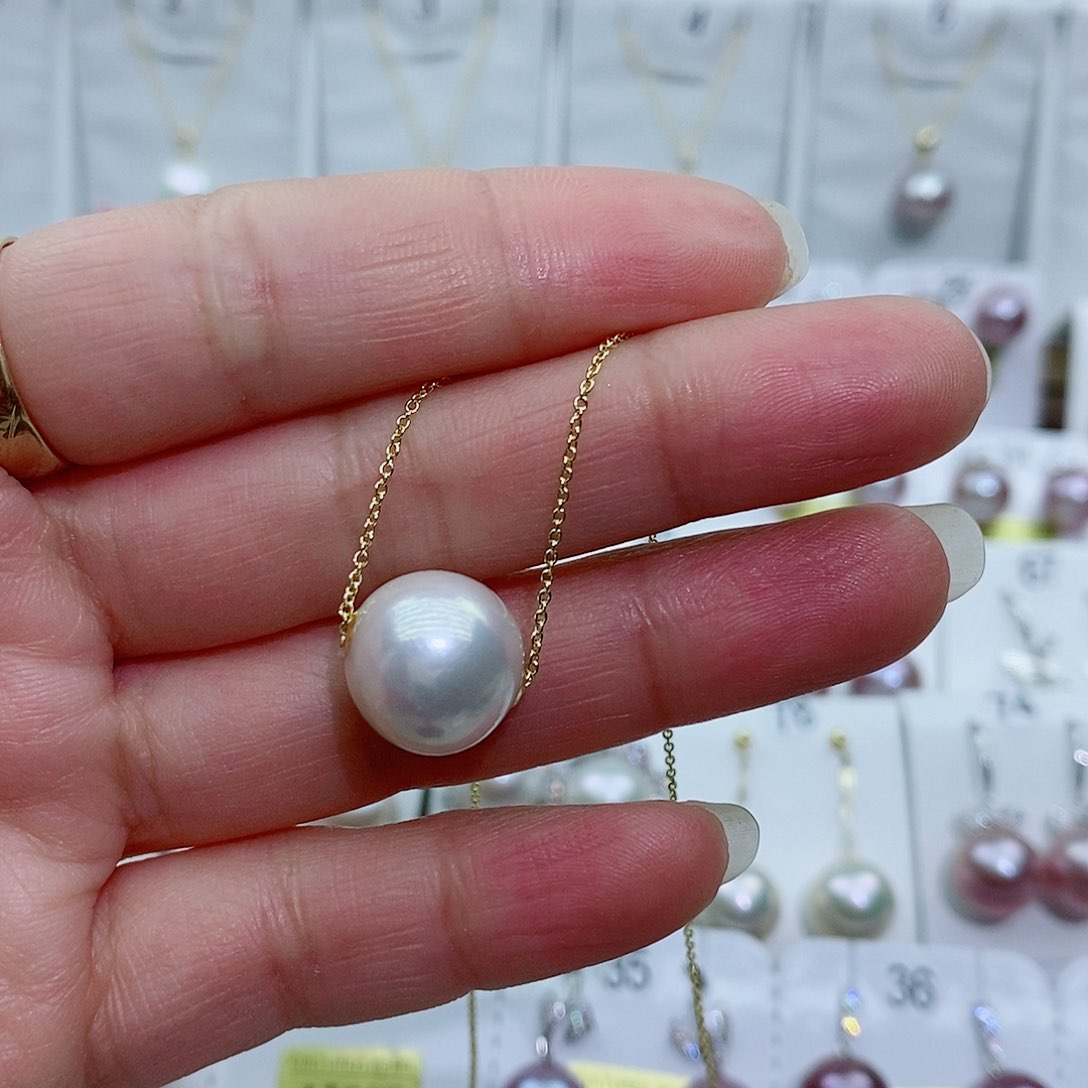 淡水珍珠项链18K金镶嵌