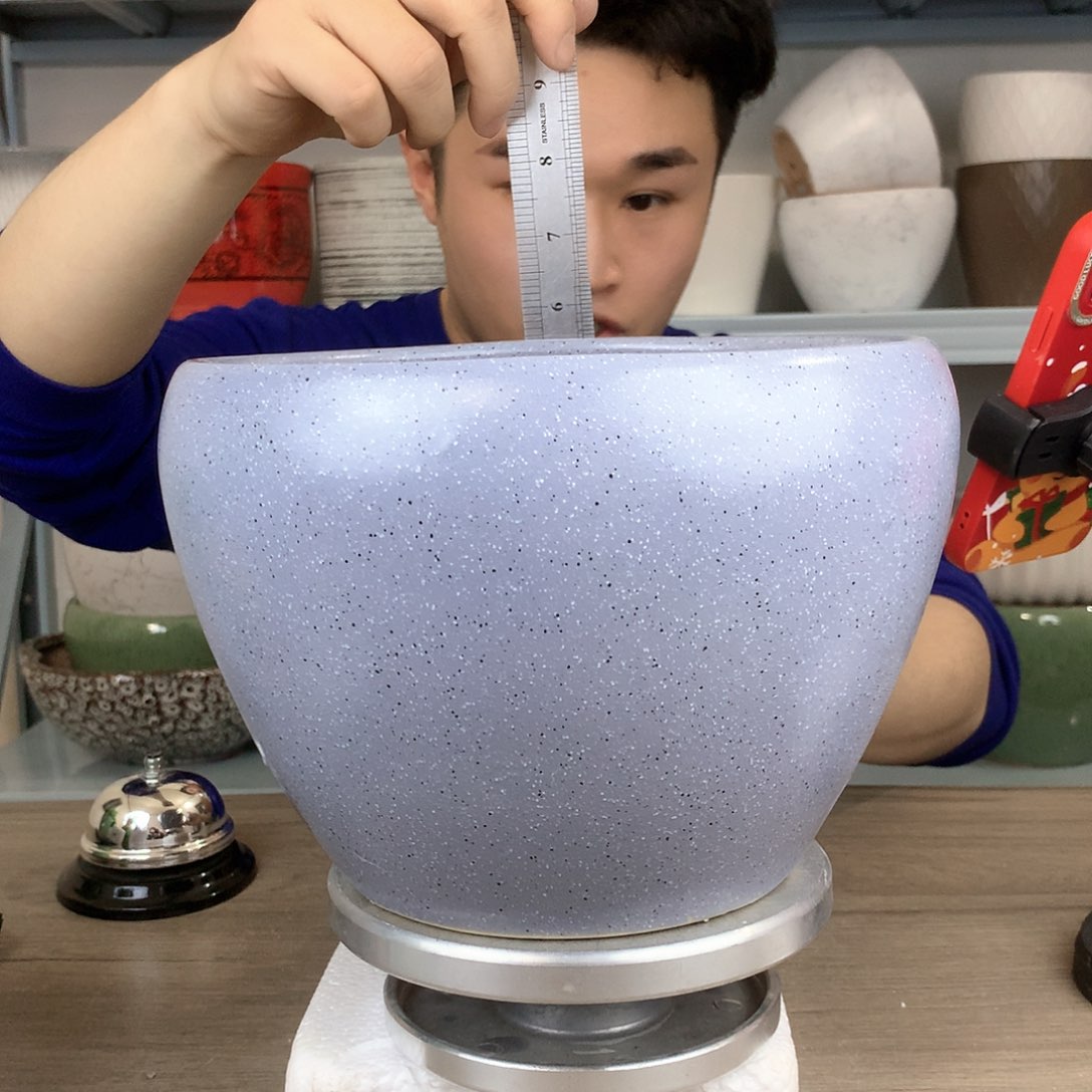 红陶蓝色苹果盆大盆20x17一个花盆