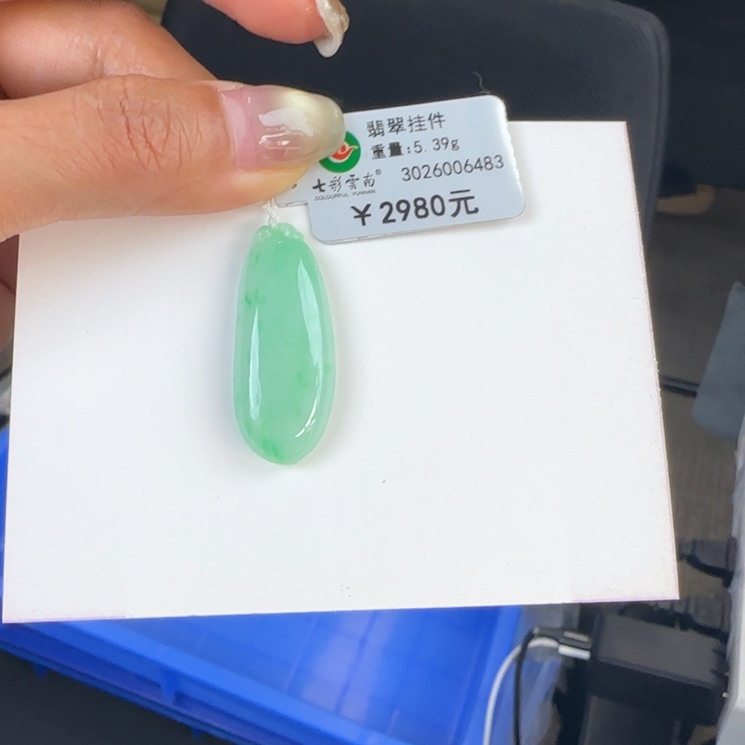 翡翠未镶嵌吊坠(不含链)阳绿福瓜