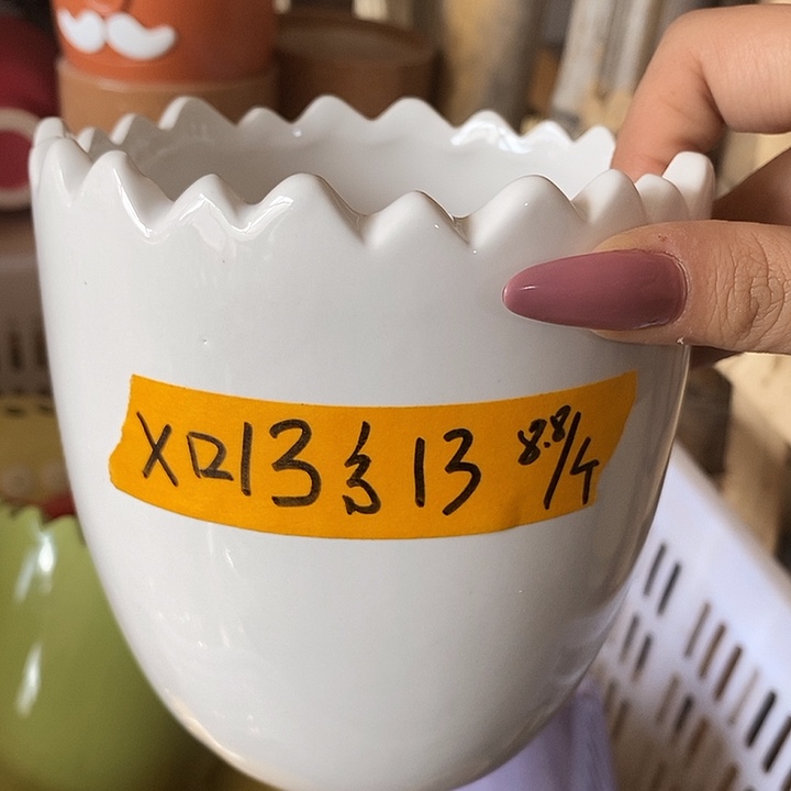 陶瓷花盆有孔 瑕疵介意勿拍 